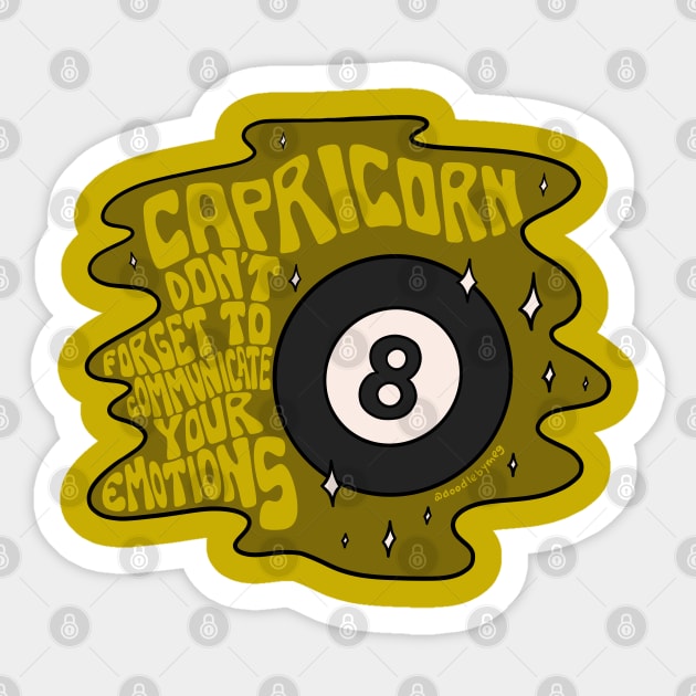 Capricorn Magic 8 Ball Sticker by Doodle by Meg